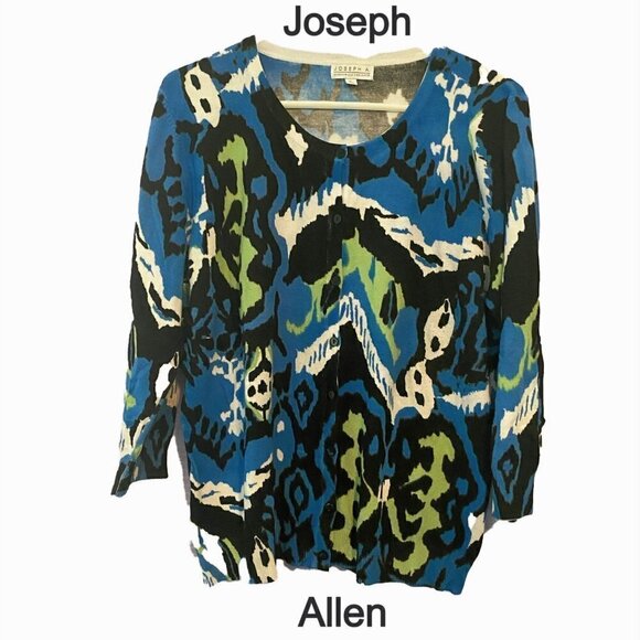 NWOT Joseph A Gorgeous Colored Pattern Cardigan - Picture 1 of 10